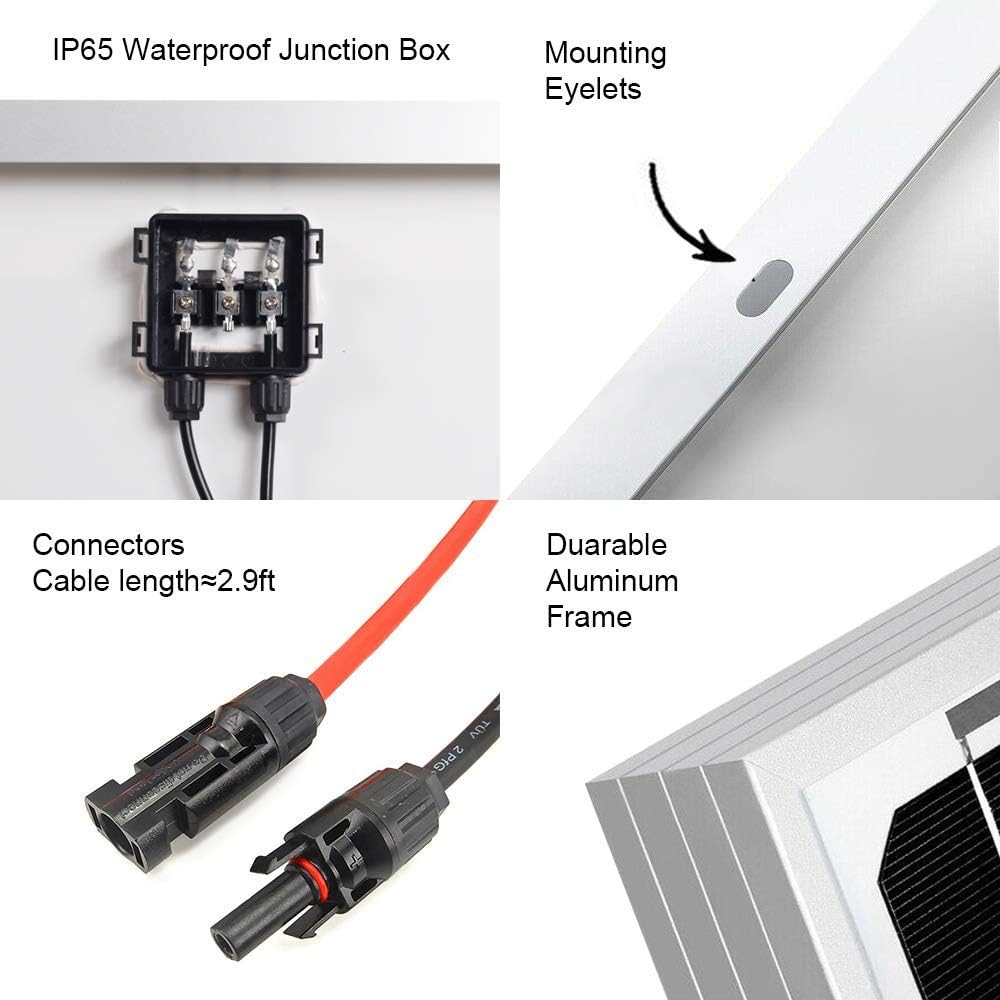 100W Solar Panel Kit 12V Off Grid RV Boat Battery Charger