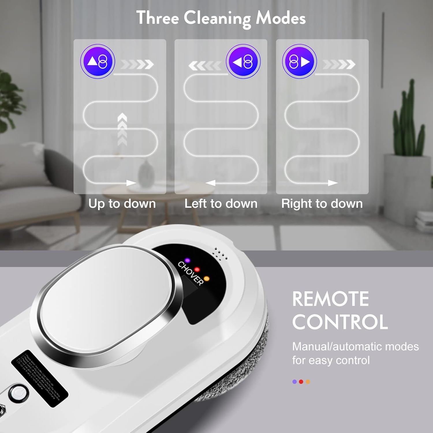 Window Cleaning Robot 5600Pa Smart Glass Cleaner Remote Control