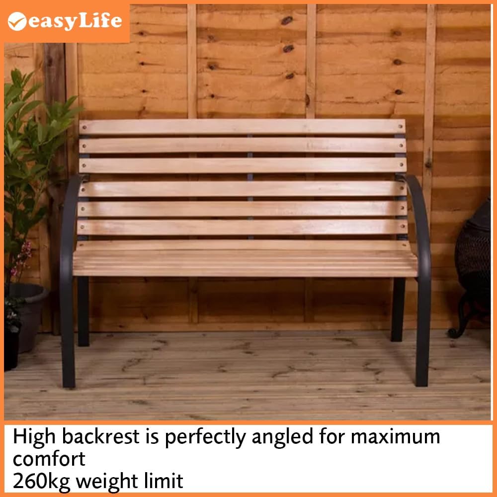 3 Seater Wooden Garden Bench Pine Outdoor Patio Seat w/Cover