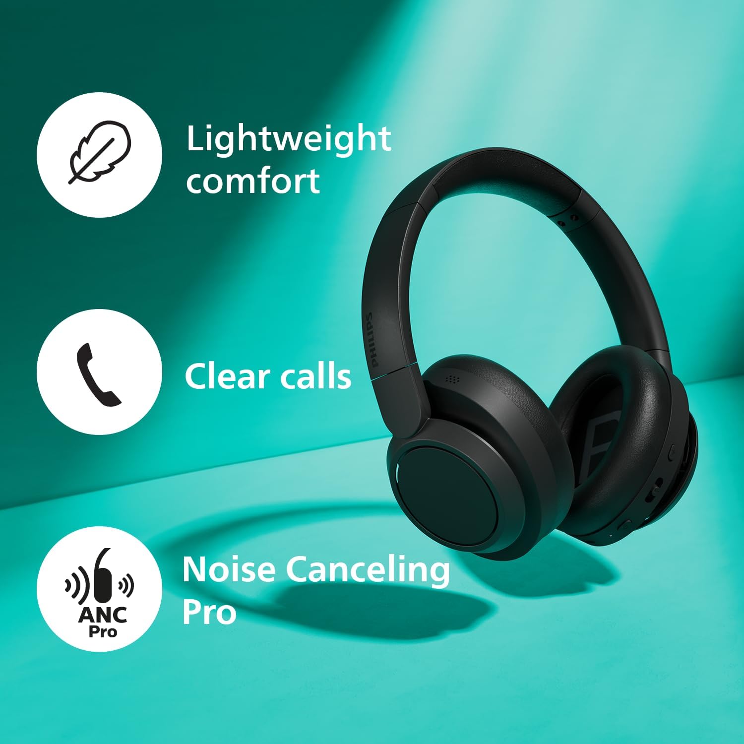 Bluetooth Noise Cancelling Over Ear Headphones 70H Battery Mic
