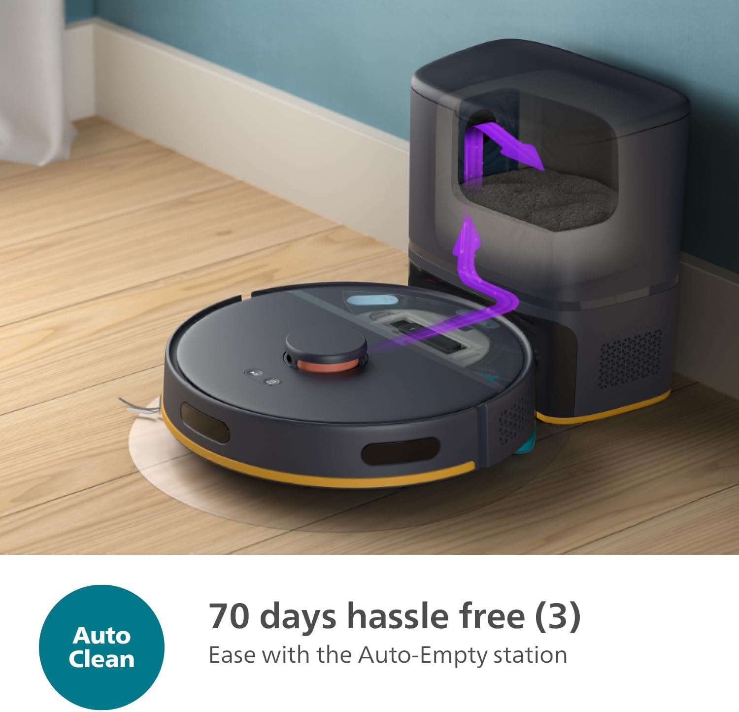 Robot Vacuum Mop 2700Pa Laser Mapping Auto Empty 70 Days App