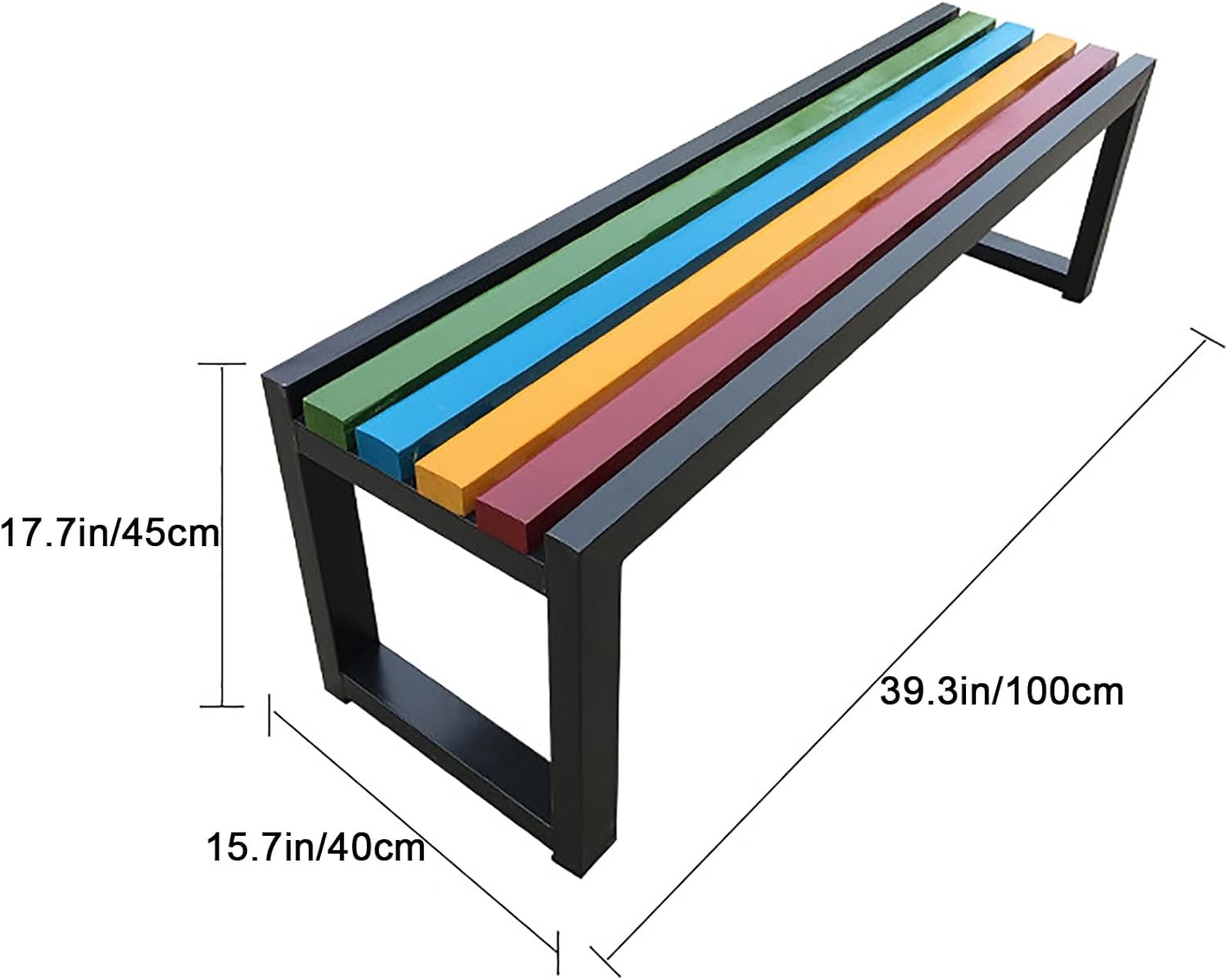 Weatherproof Outdoor Park Bench Steel Frame Garden Patio Seat White