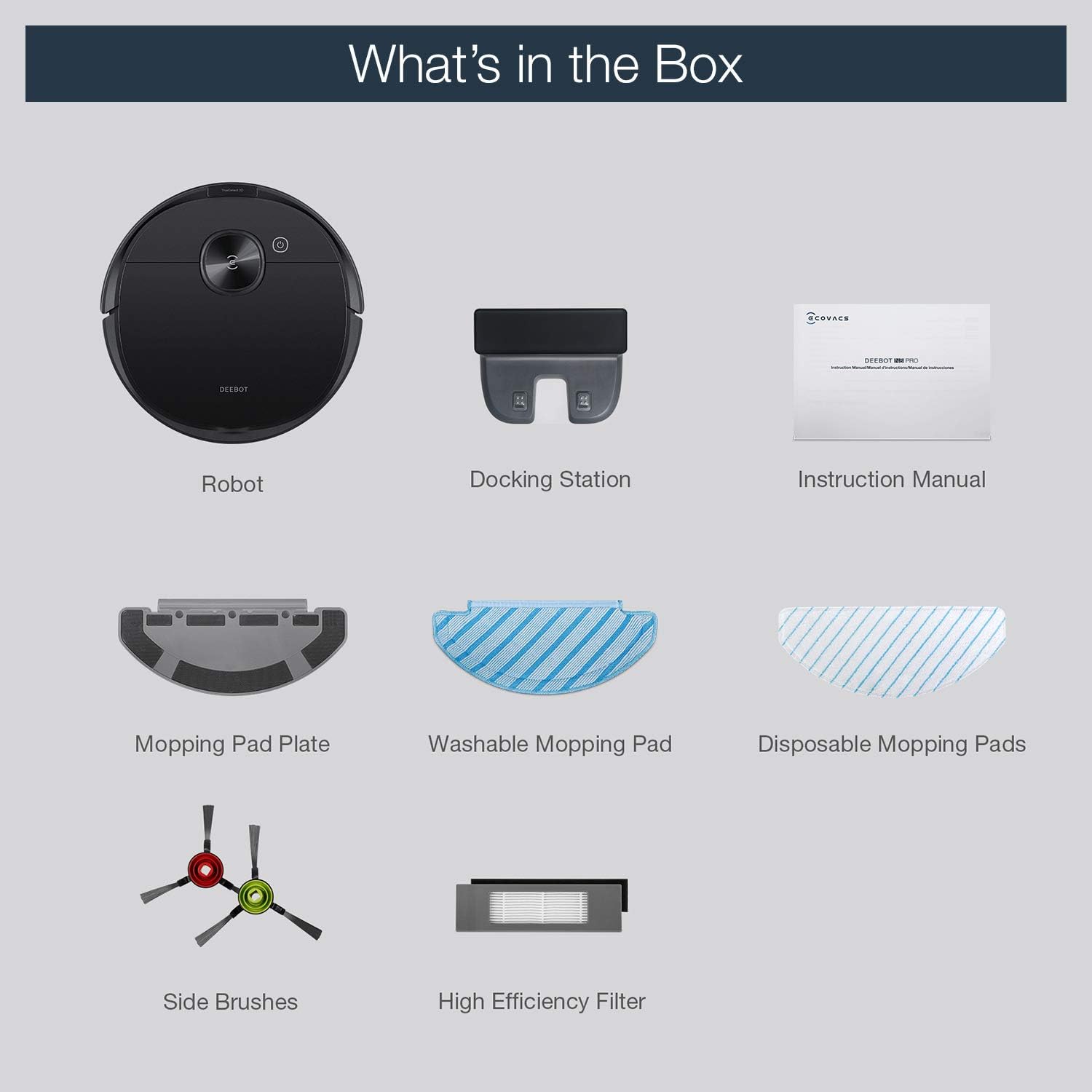 Robot Vacuum Mop 2600Pa LiDAR Mapping WiFi Smart Auto Clean