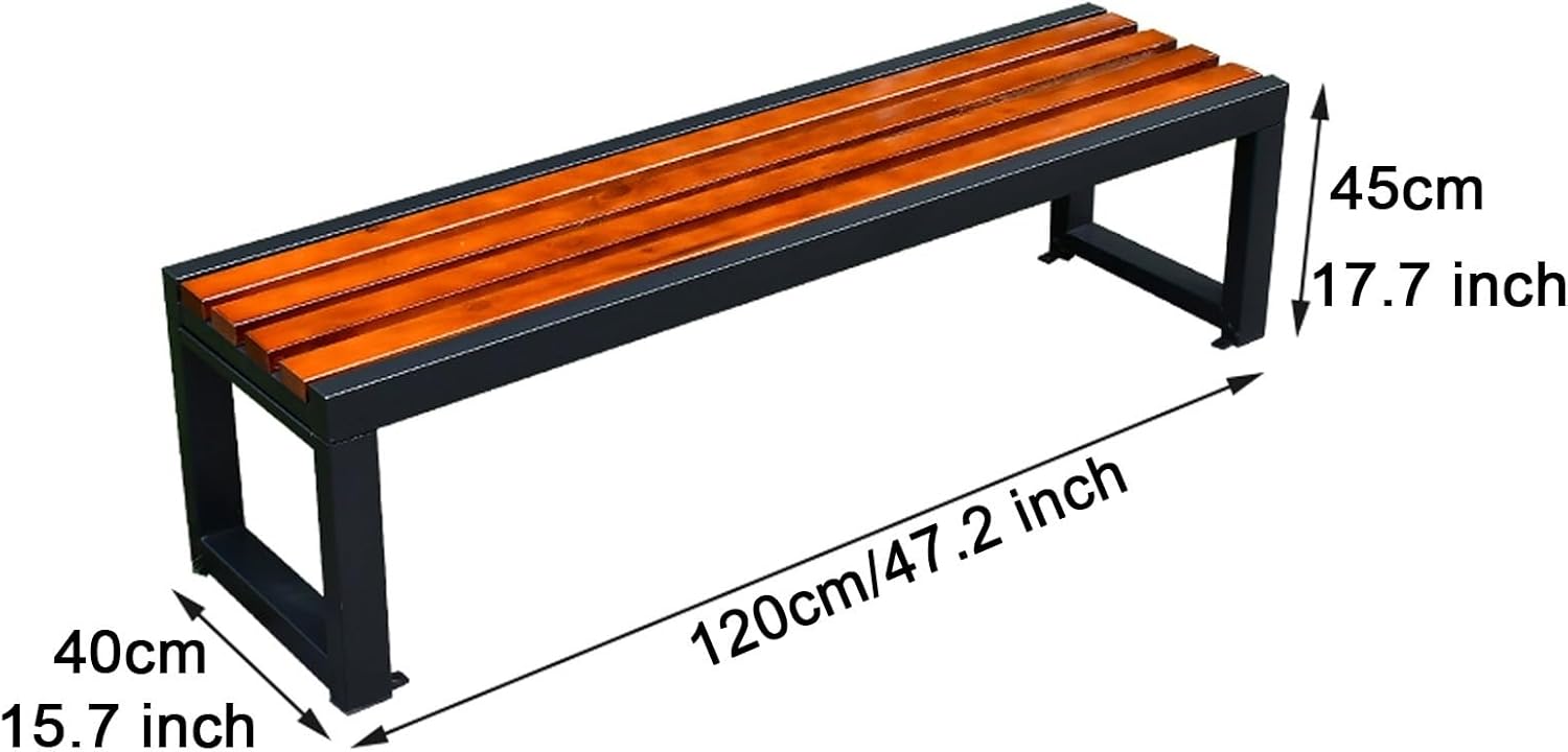 120cm Metal Garden Bench Cast Iron Outdoor Patio Park Seat