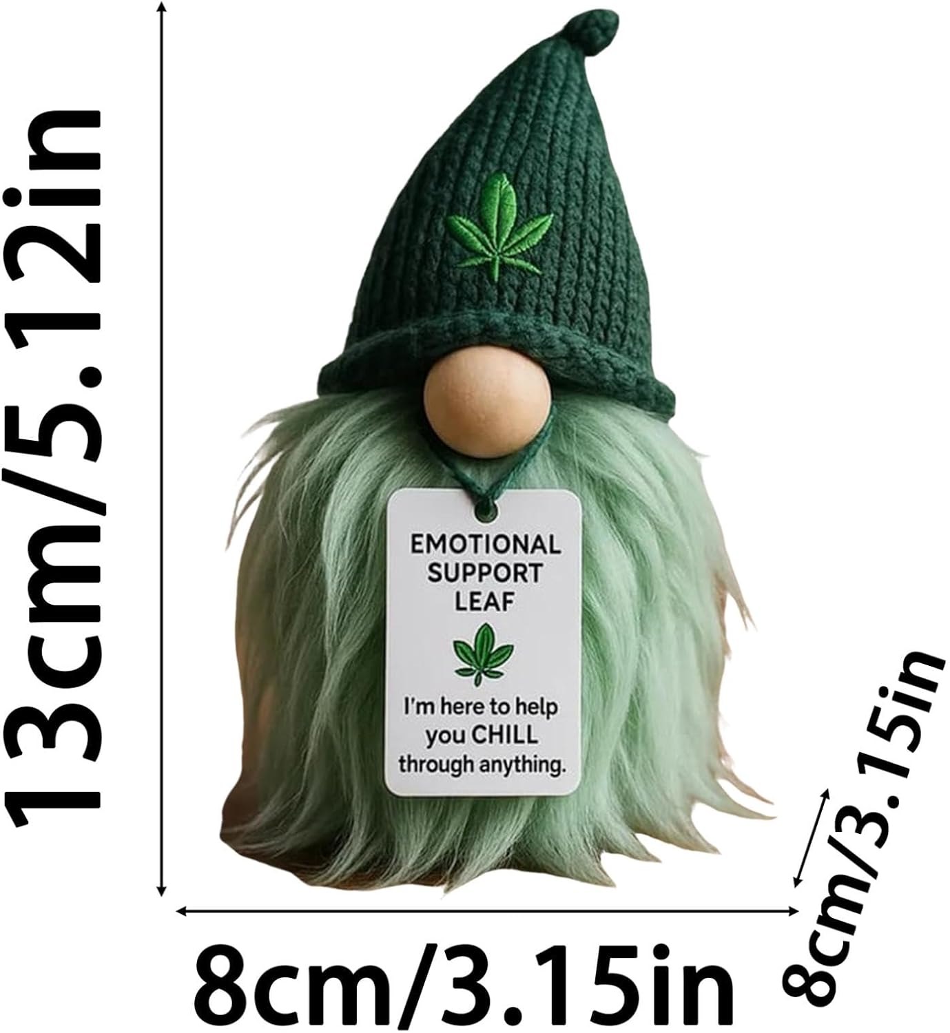 2PCS Funny Weed Gnome Emotional Support Desk Decor Gift Set