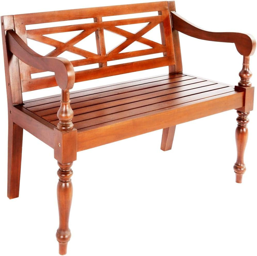 Mahogany Wooden Garden Bench 98cm Outdoor Patio Batavia Seat