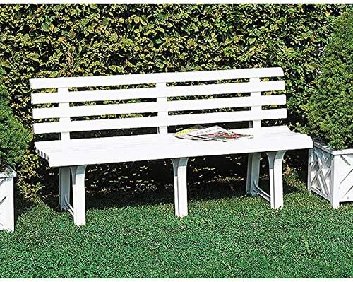 3 Seater Outdoor Plastic Garden Bench Patio Deck Seat Grey