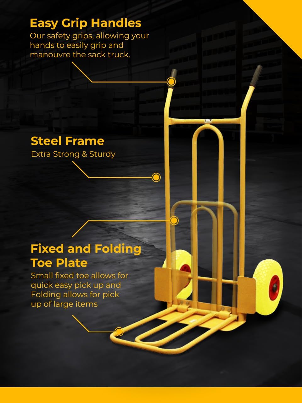Heavy Duty Sack Truck 200KG Folding Toe Trolley