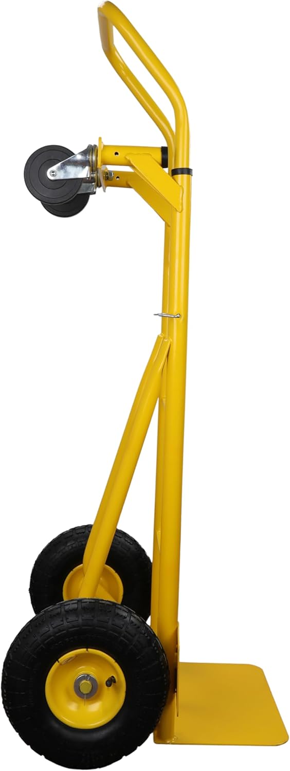 2 In 1 Steel Hand Truck Platform Trolley 200KG Yellow