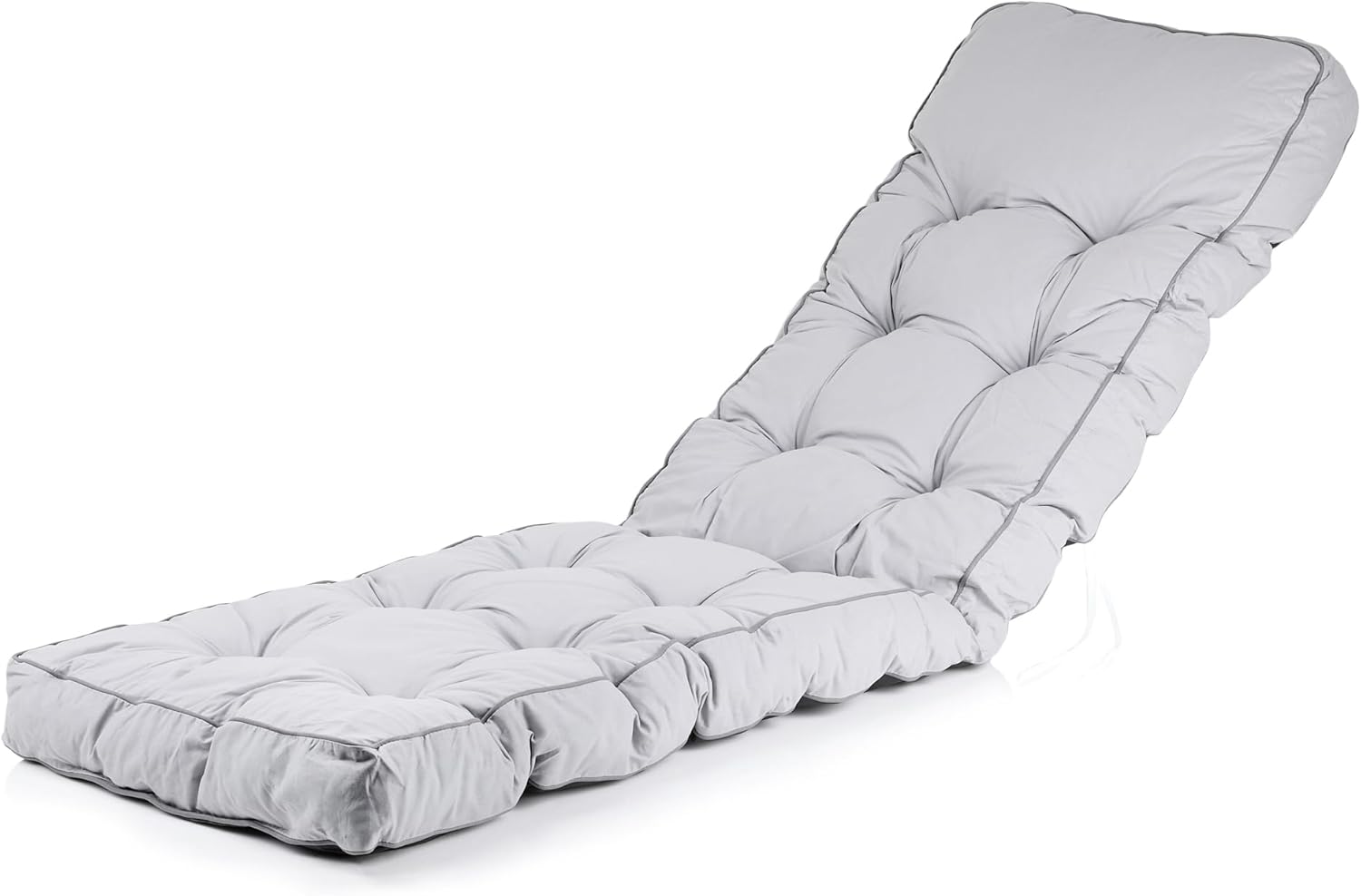 Folding Reclining Sun Lounger Chair with Thick Cushion Grey