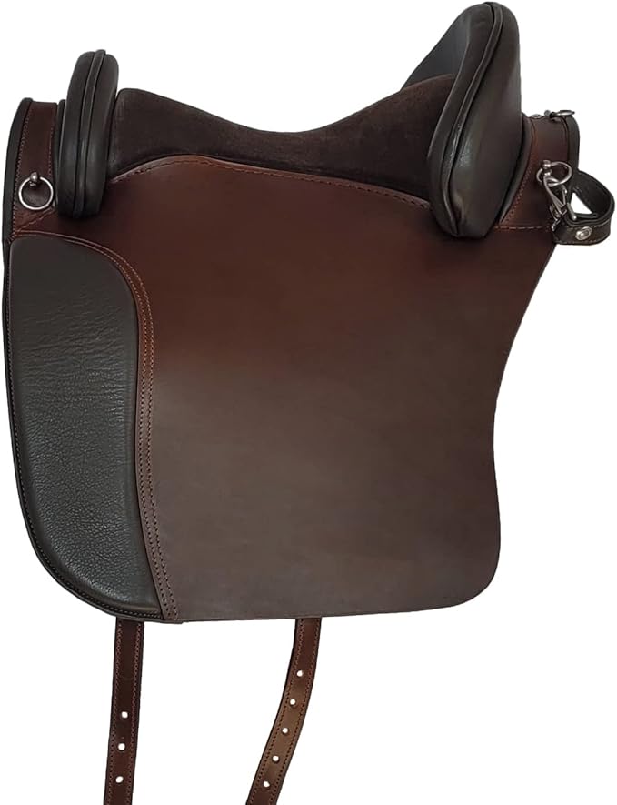 Treeless Spanish Horse Saddle Brown Buffalo Leather