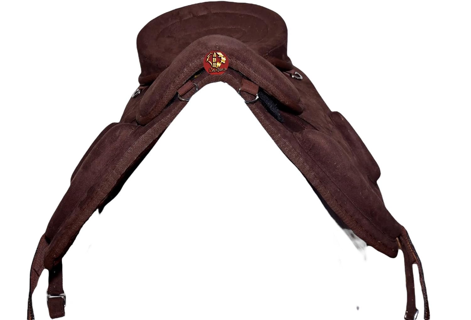 Brown Treeless English Horse Saddle 15.5 Inch Suede Seat Set