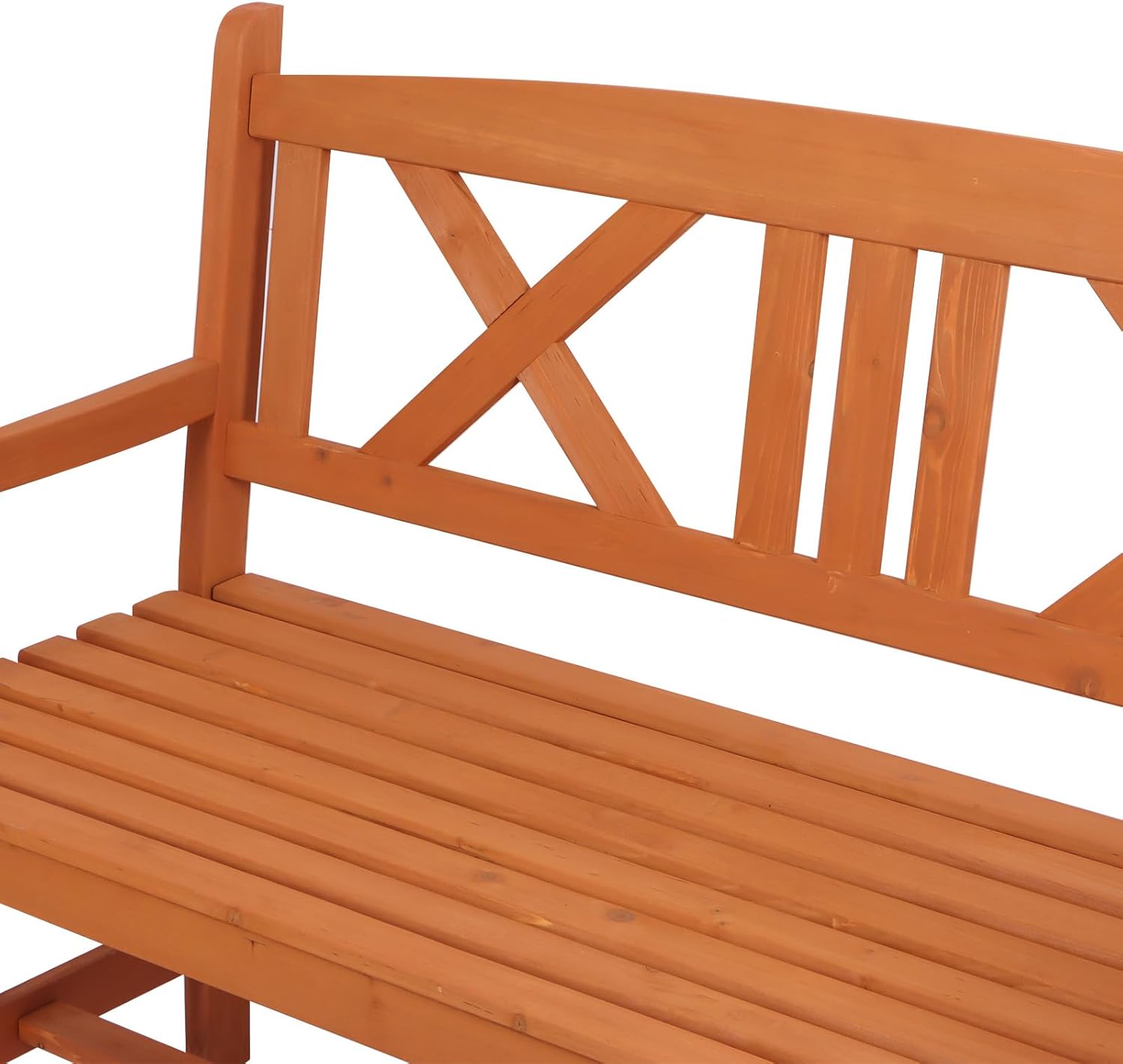 2 Seater Wooden Garden Bench Patio Seat w/Backrest Armrests