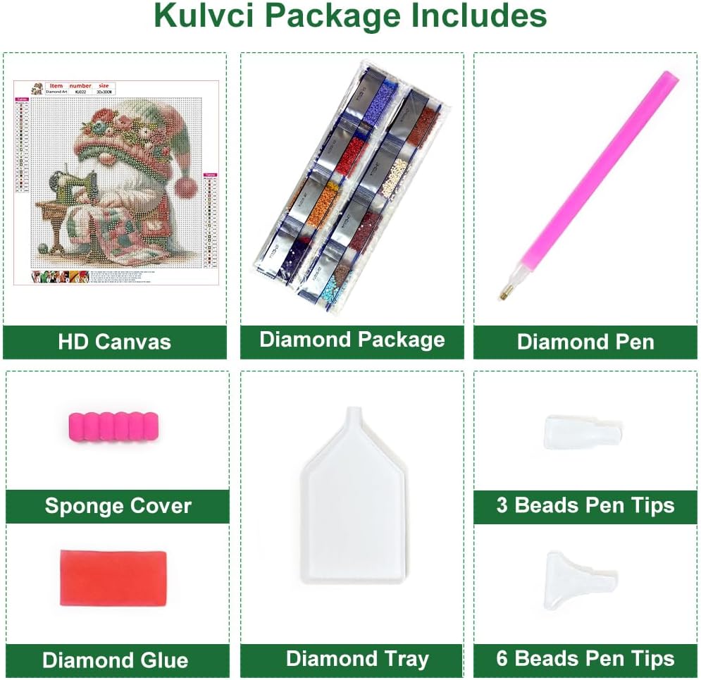 Gnome Diamond Painting Kit 5D DIY Art Craft Full Drill 30cm