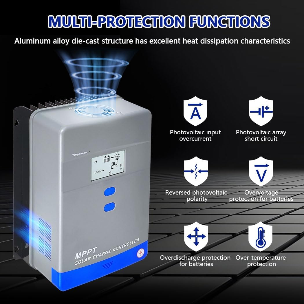 100A MPPT Solar Charge Controller LCD 12V 24V 48V