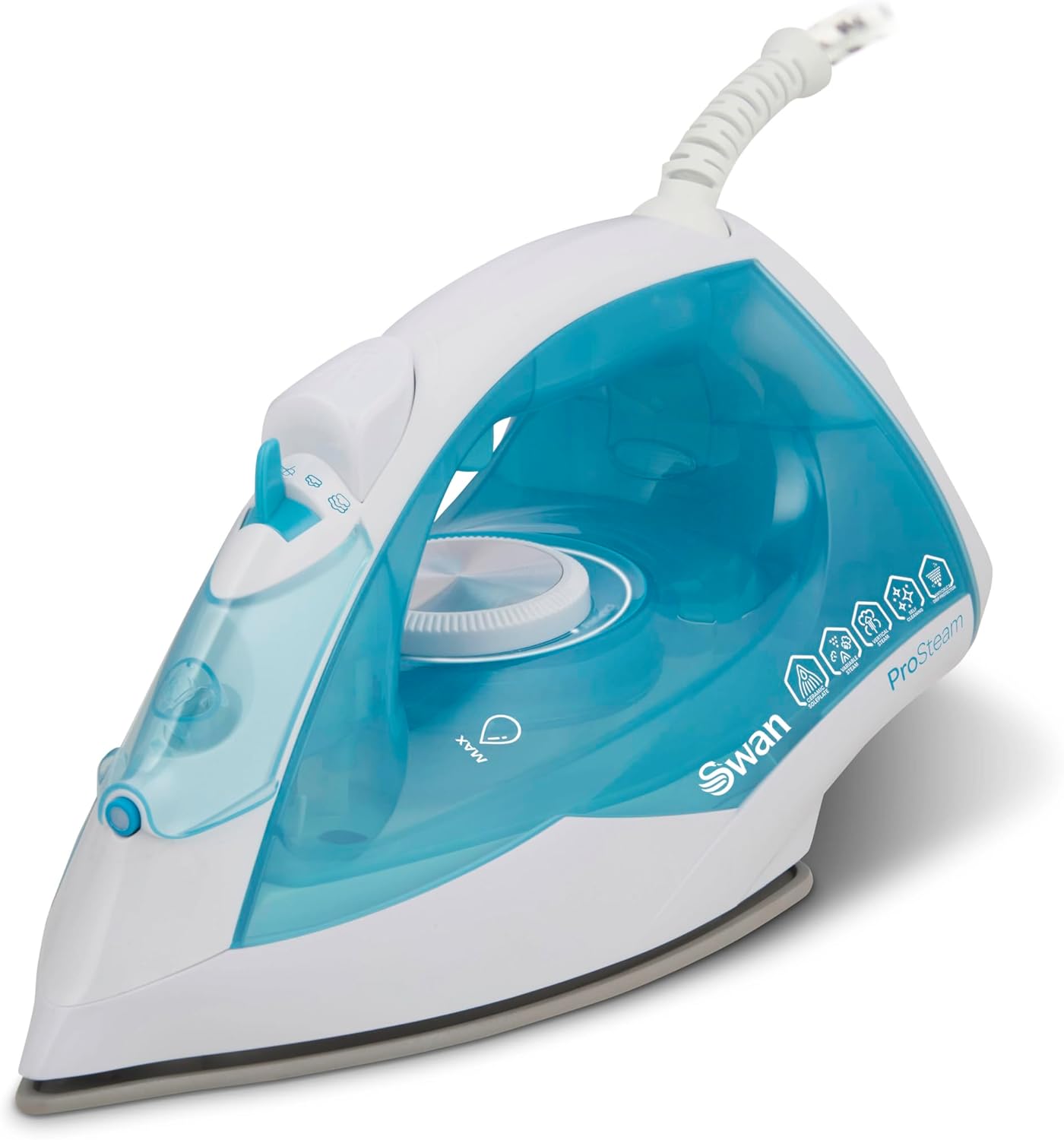 2800W Steam Iron Ceramic Soleplate 350ml Tank Anti Drip Anti Calc