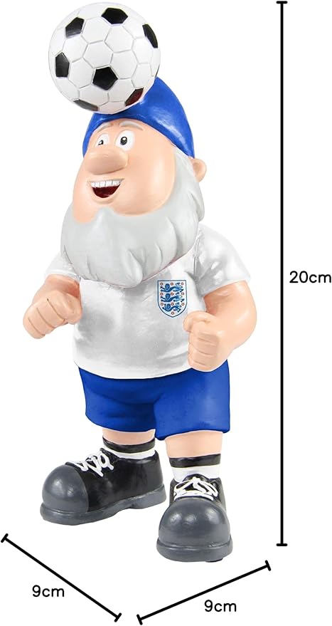 England Soccer Gnome Statue Football Fan Garden Decor 20cm