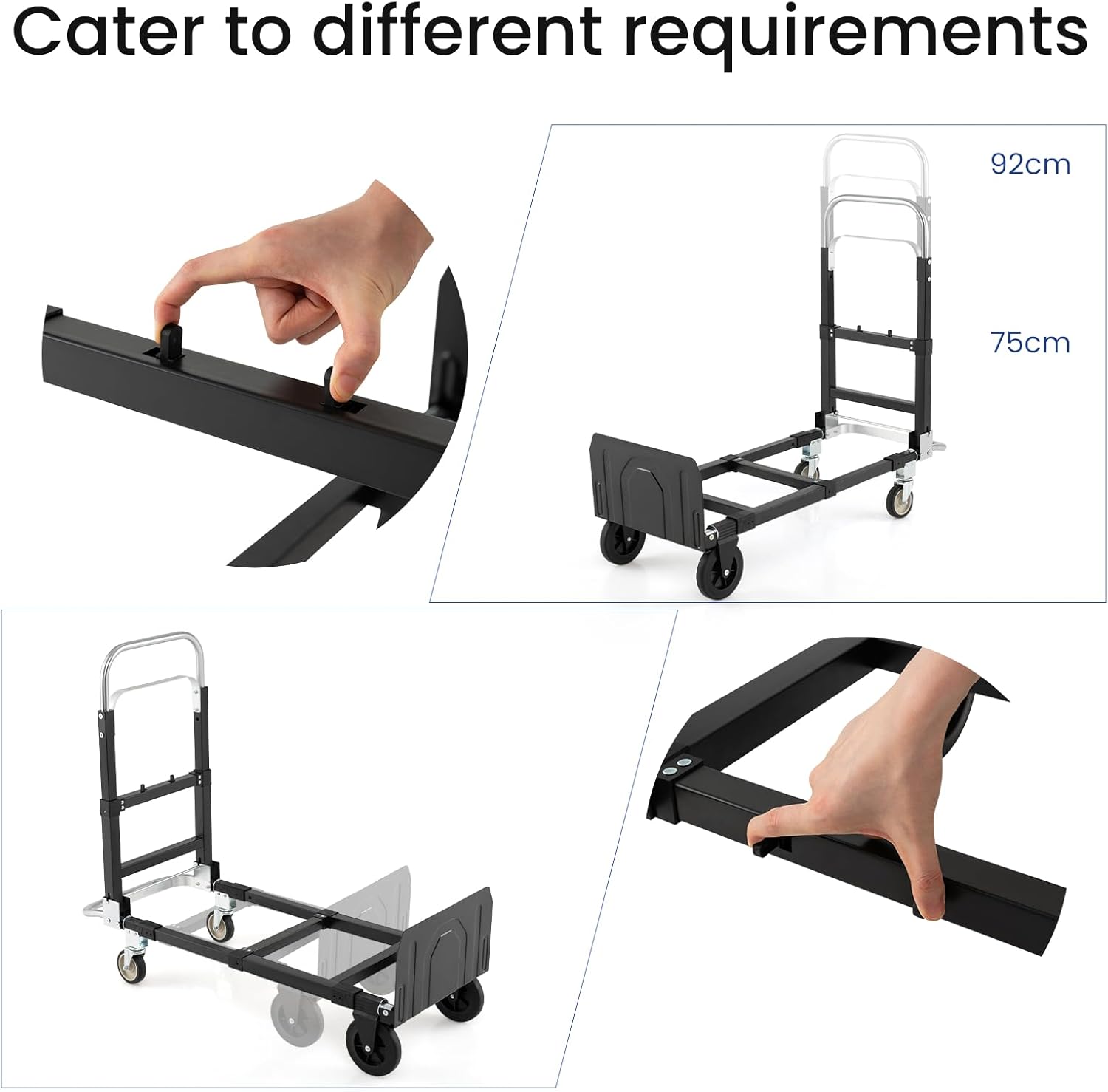 2 In 1 Folding Hand Truck Trolley 272KG Cart