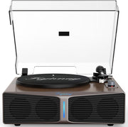 Bluetooth Turntable with Speakers, AT-3600L Cartridge, 33/45 RPM Walnut