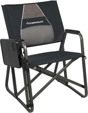 Ergonomic Director Camping Chair with Side Table Black