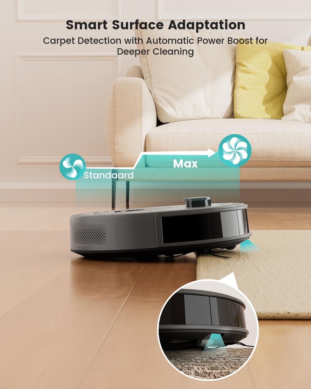 Robot Vacuum Mop 5000Pa LiDAR Mapping WiFi Alexa Pet Hair
