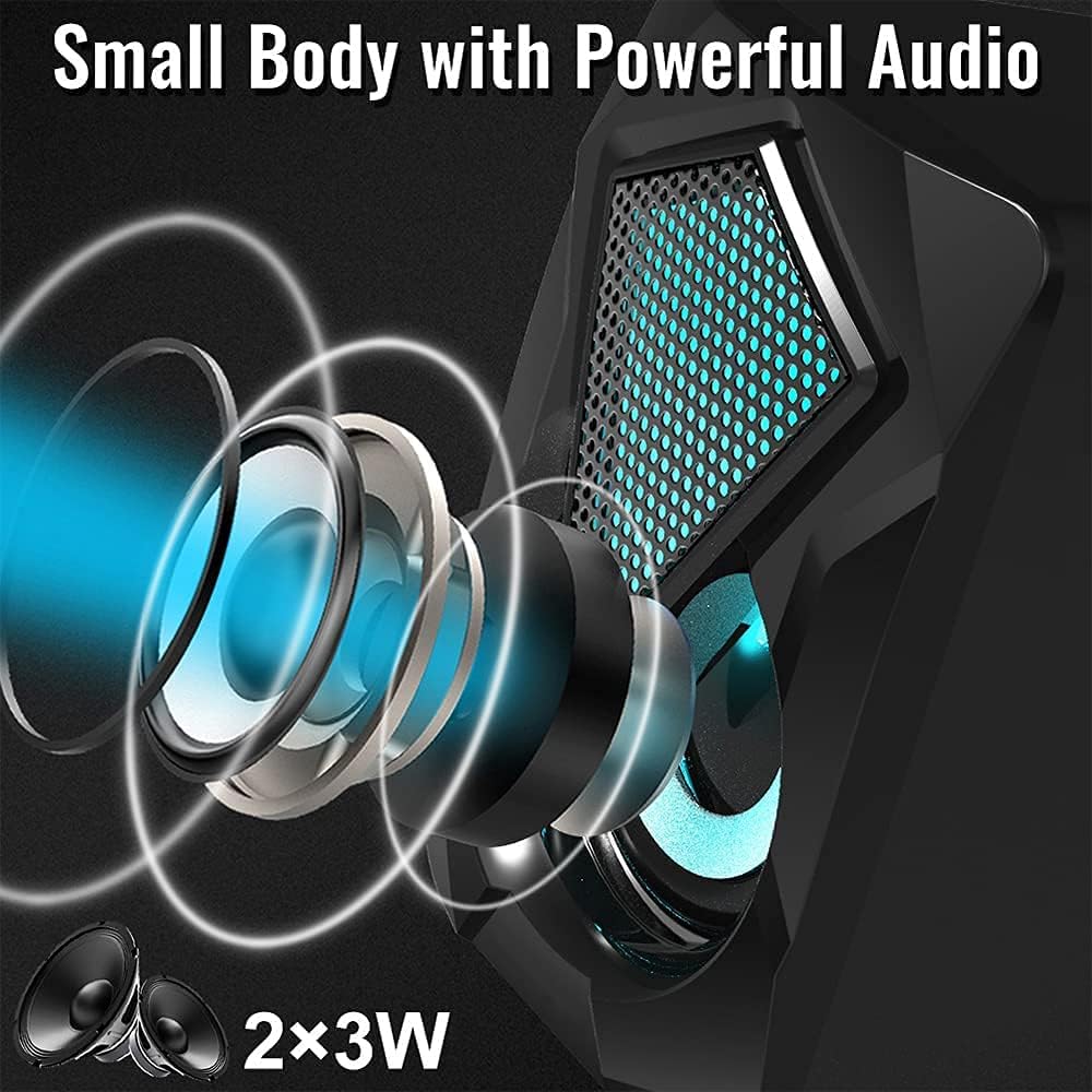 Mini Computer Speakers USB Powered Stereo RGB Desktop Speaker