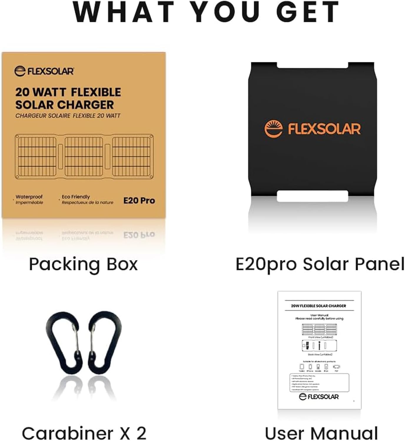 20W Foldable Solar Panel Charger USB C USB A IP67