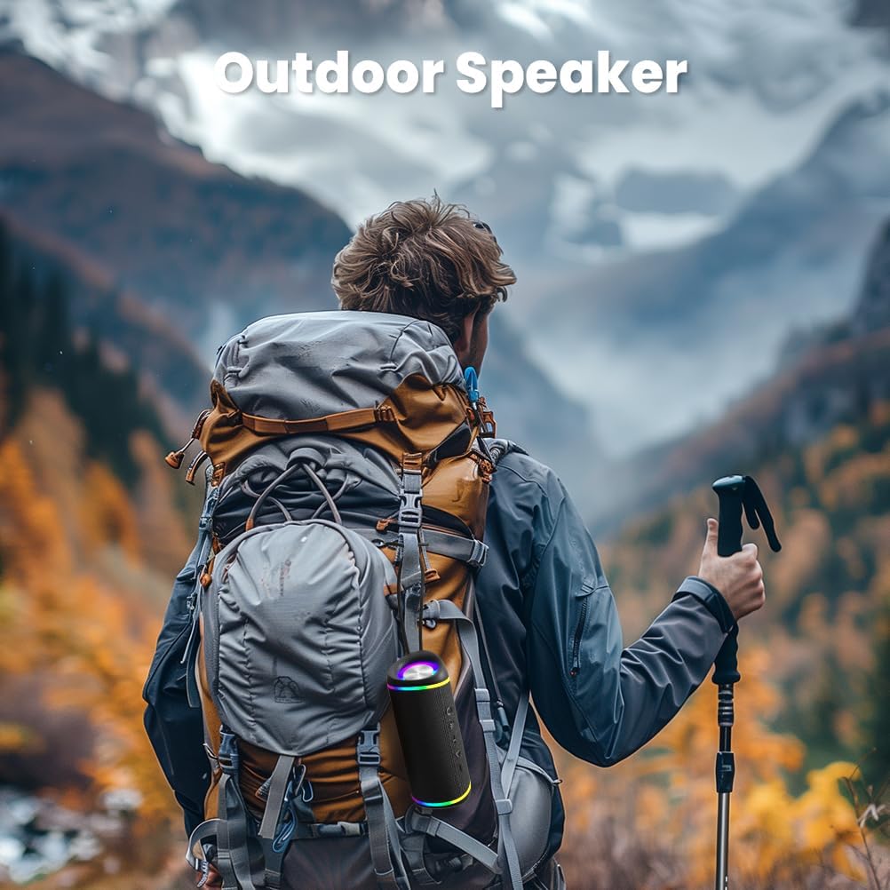 Portable Bluetooth Speaker 30W Bass RGB Lights Waterproof