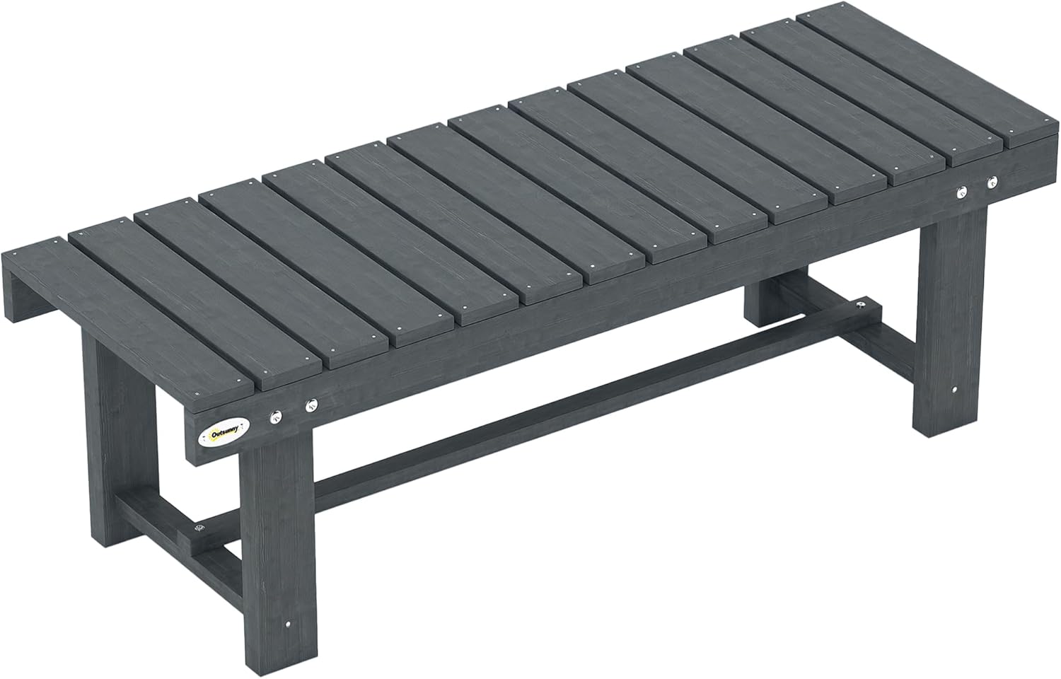 2 Seater Wooden Garden Bench Backless Patio Seat Grey