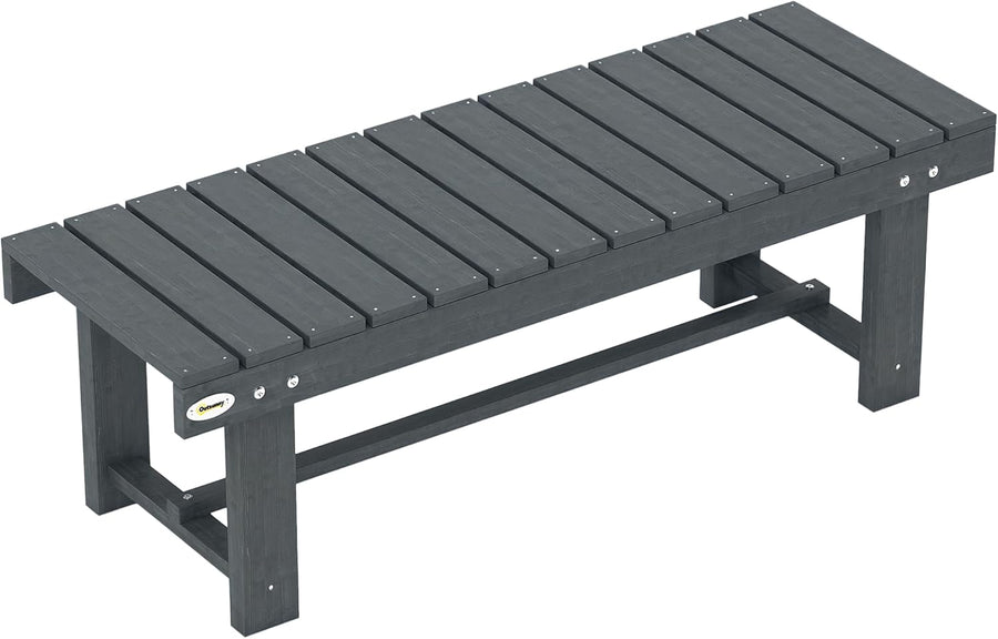 2 Seater Wooden Garden Bench Backless Patio Seat Grey