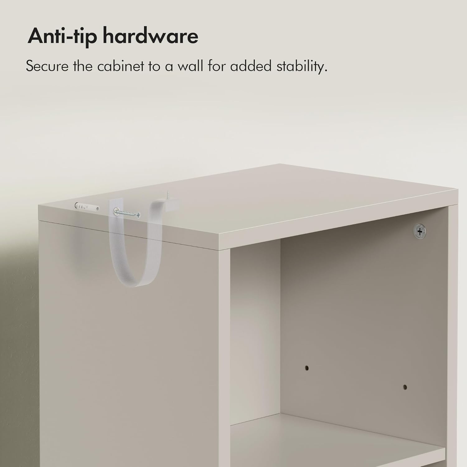 Tall Bathroom Cabinet Slim Storage Unit Stone 6 Shelf