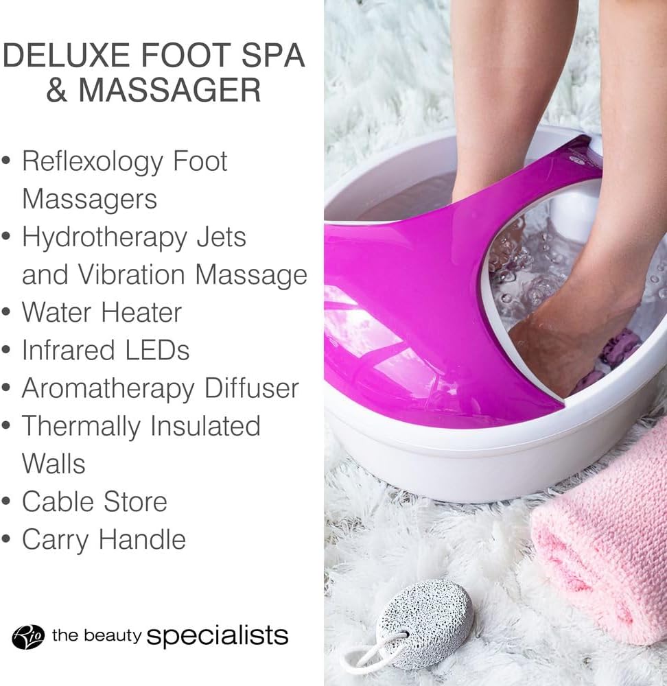 Foot Spa Massager Hydro Jets Heat Bubble Rollers Aromatherapy