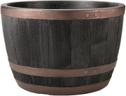 61cm Large Half Barrel Planter Copper Effect Garden Pot 80L - Kwikley