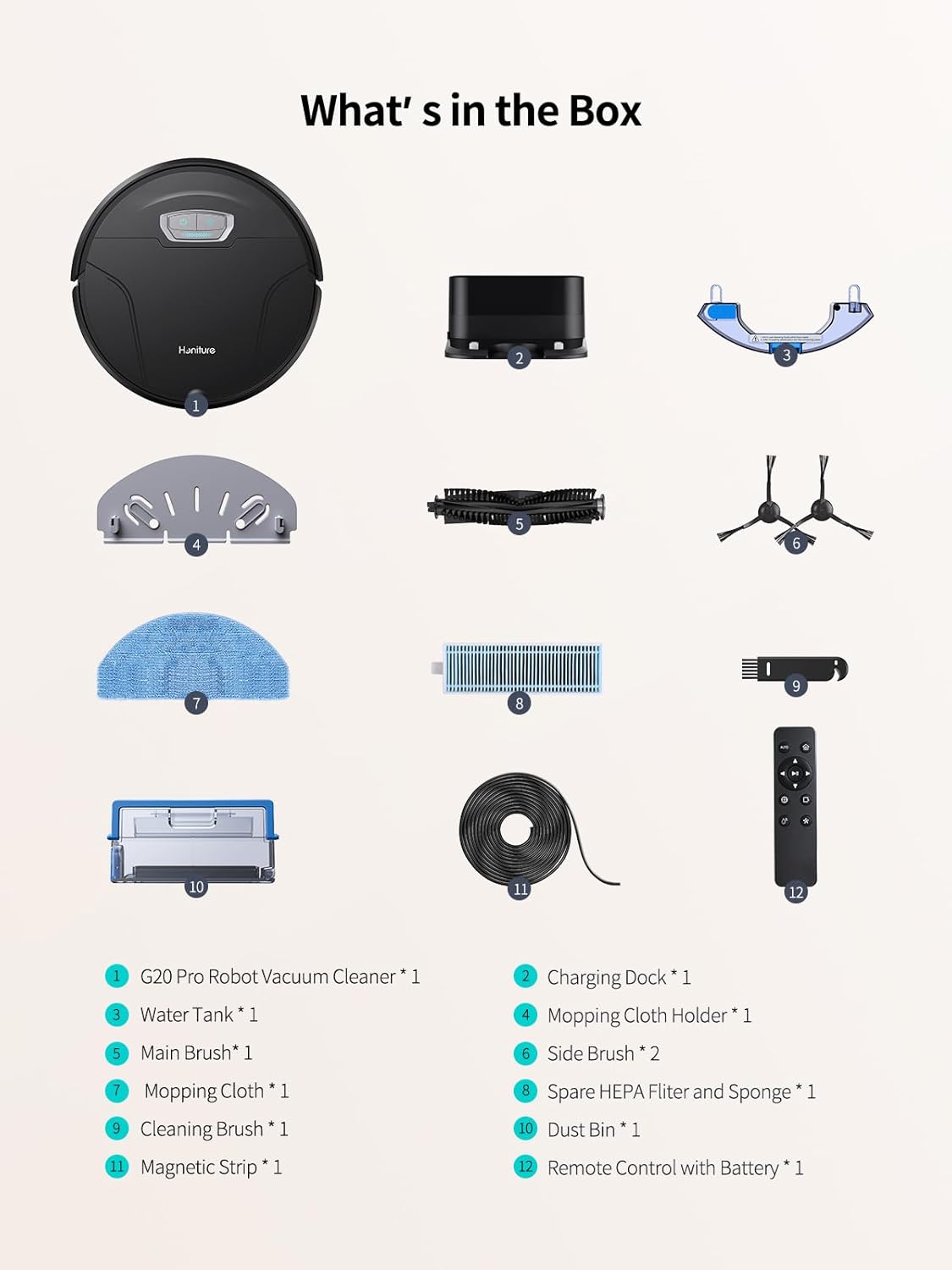 Robot Vacuum Mop 8000Pa Slim App Alexa Pet Hair Carpet