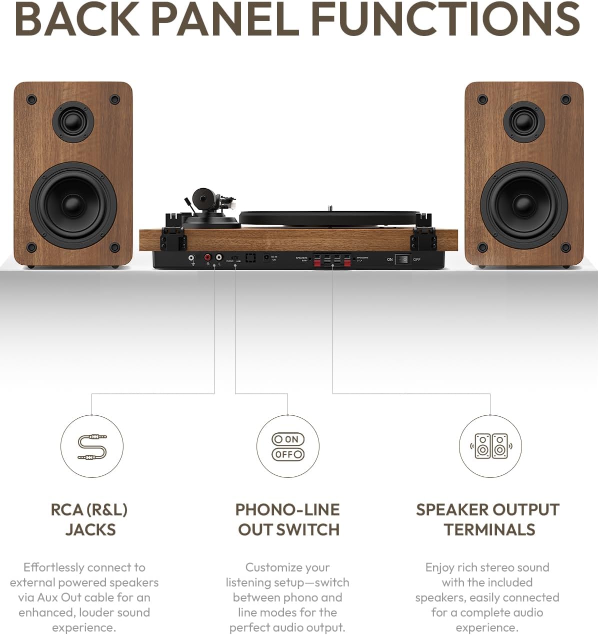 SoulBox S1 Vinyl Record Player with Stereo Speakers & Built-in Preamp
