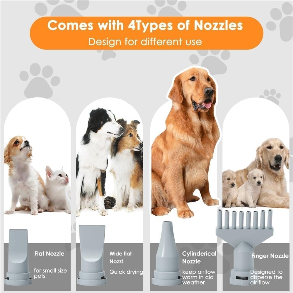 Dog Grooming Vacuum Dryer 2000W Dual Use Quiet Pet Hair Kit