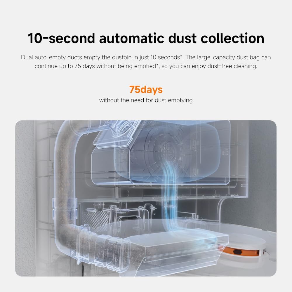 Robot Vacuum Mop Self Empty 6000Pa LiDAR Auto Wash Smart Clean