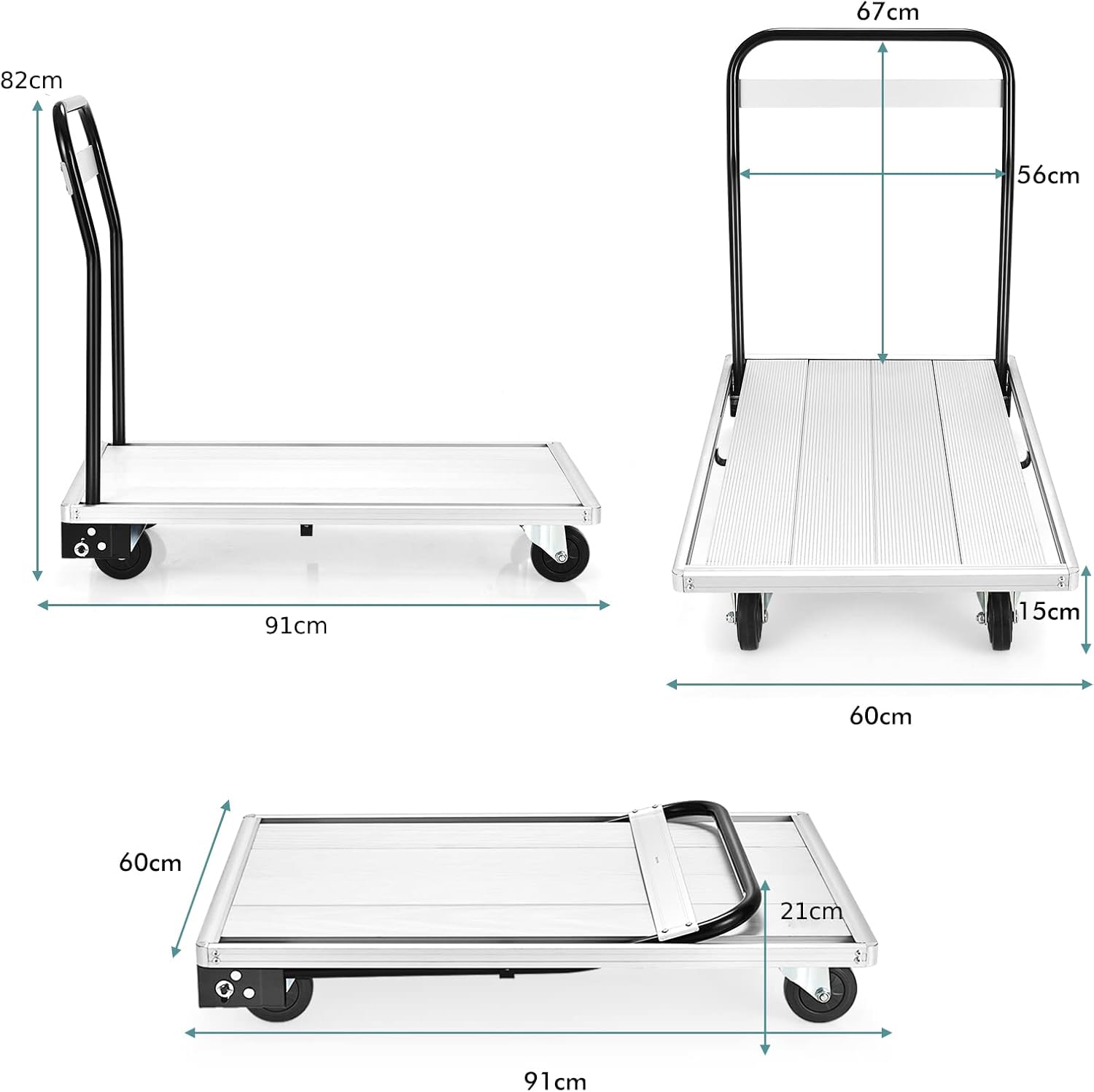 Heavy Duty Folding Platform Truck 350KG Flatbed Trolley