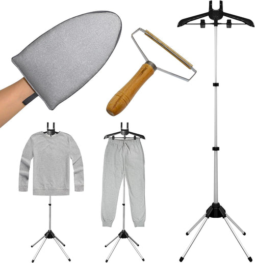 Garment Steamer Stand Hanger Adjustable 63in Rack w Gloves