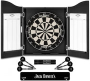 Dartboard Cabinet Set 18in Board 6 Darts Oche Score Panels Wood