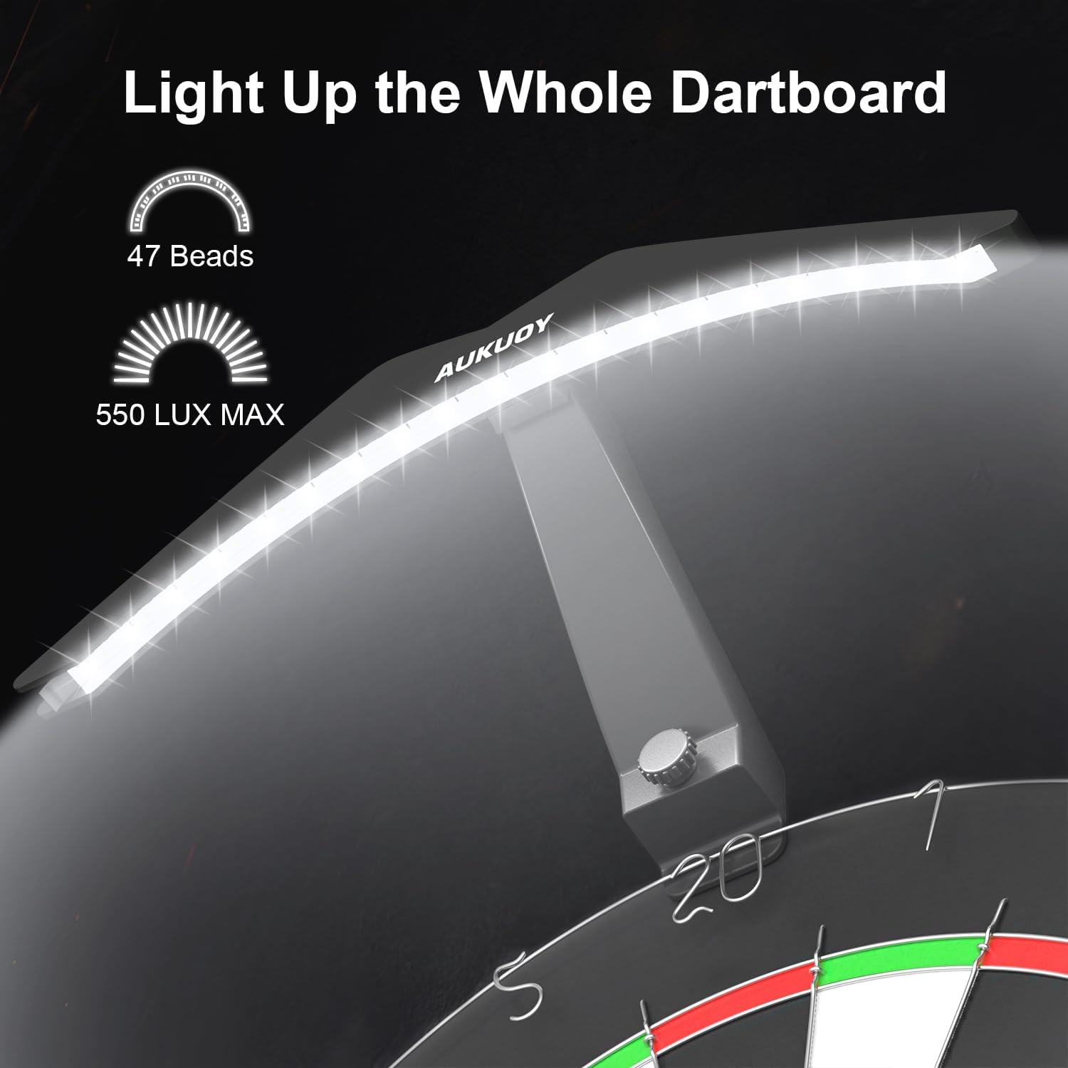 Dart Board LED Light Bright Clip On 47 LED 3m Cable