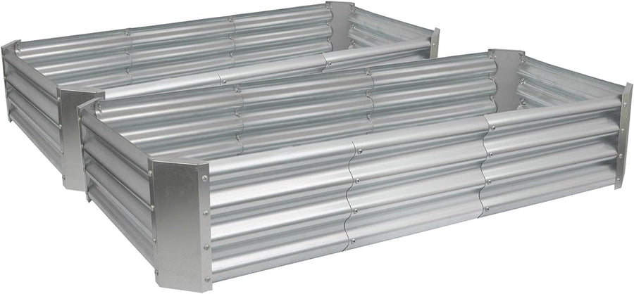 Raised Garden Bed Metal Planter 180cm Galvanized Steel 2 Pack