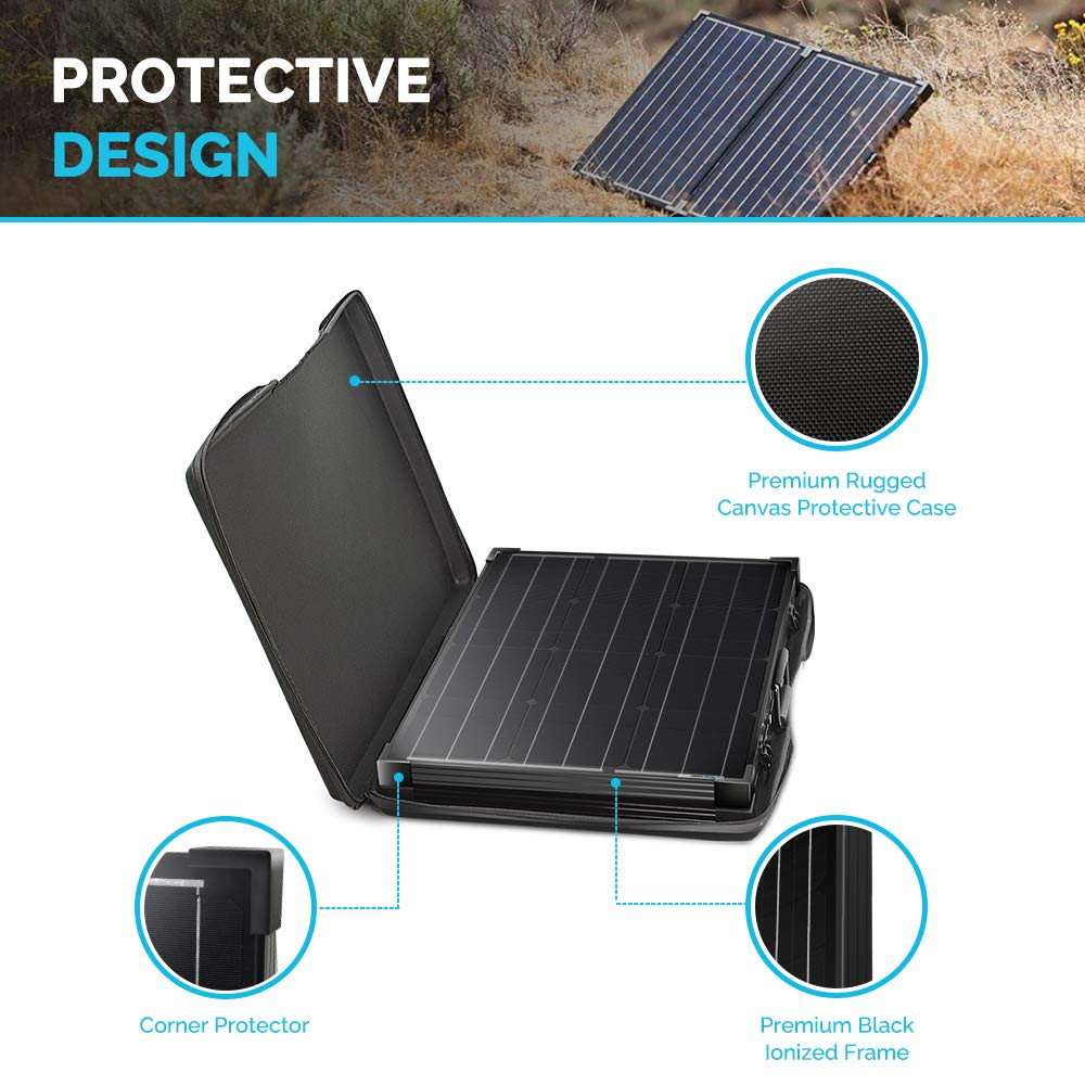 100W Foldable Solar Panel Suitcase 12V Portable RV Camping Power
