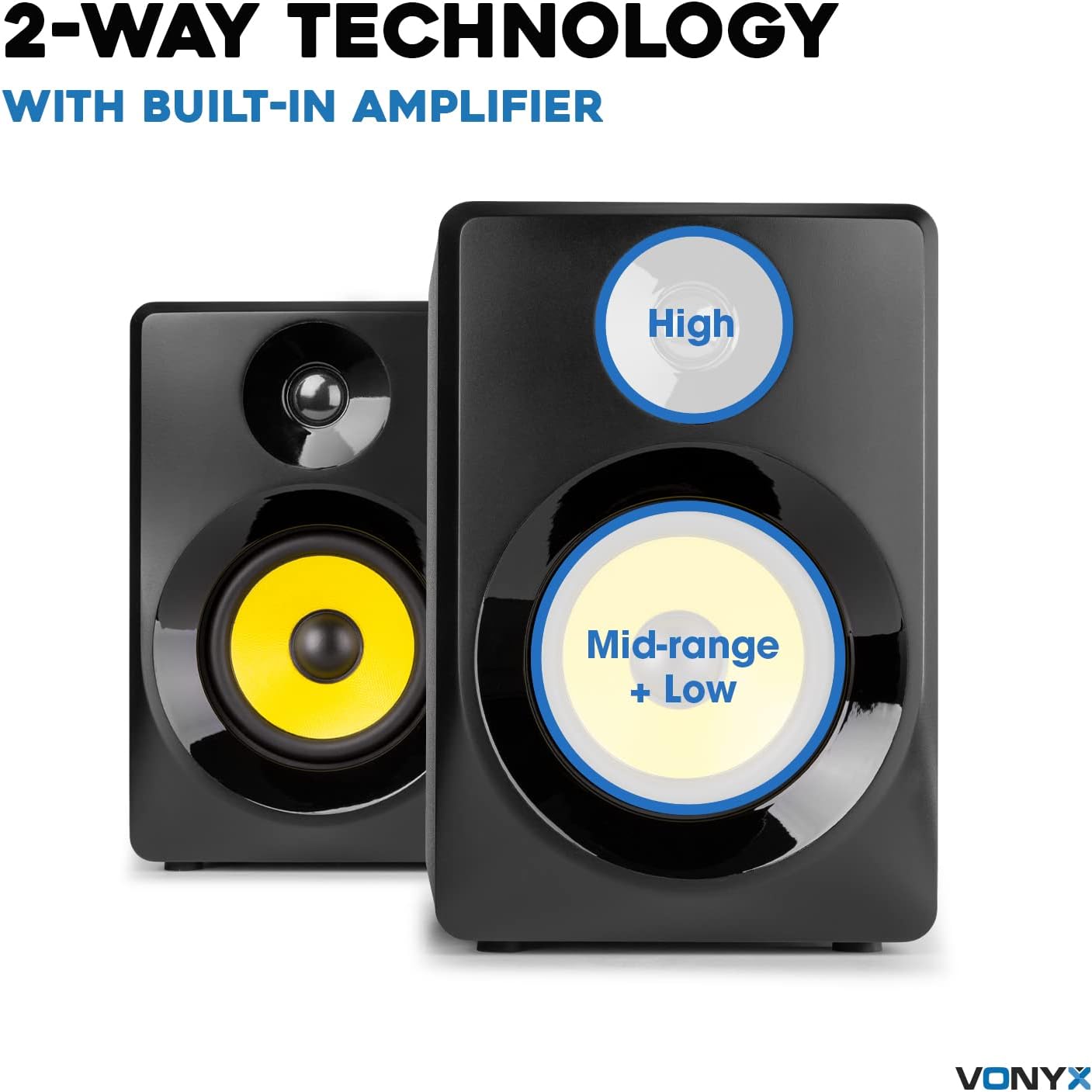 Studio Monitor Speakers 5 Inch 140W Powered Recording Audio Pair