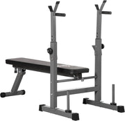Adjustable Weight Bench Press Rack Dip Station Foldable Home Gym