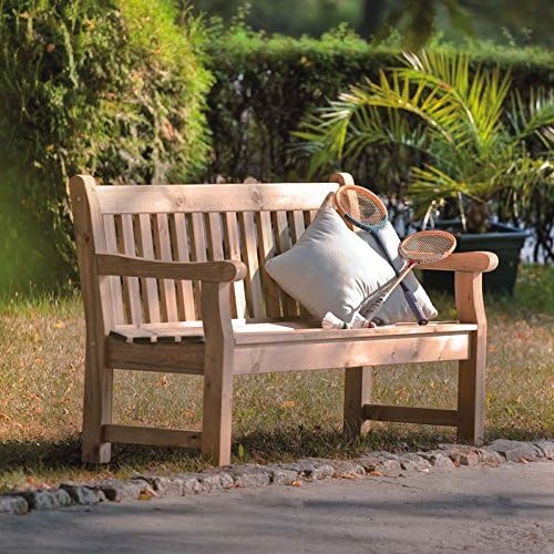 Wooden Garden Bench 153cm 3 Seater Pine Outdoor Patio Park Bench