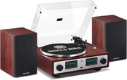 HiFi Record Player with Bookshelf Speakers Bluetooth Wood