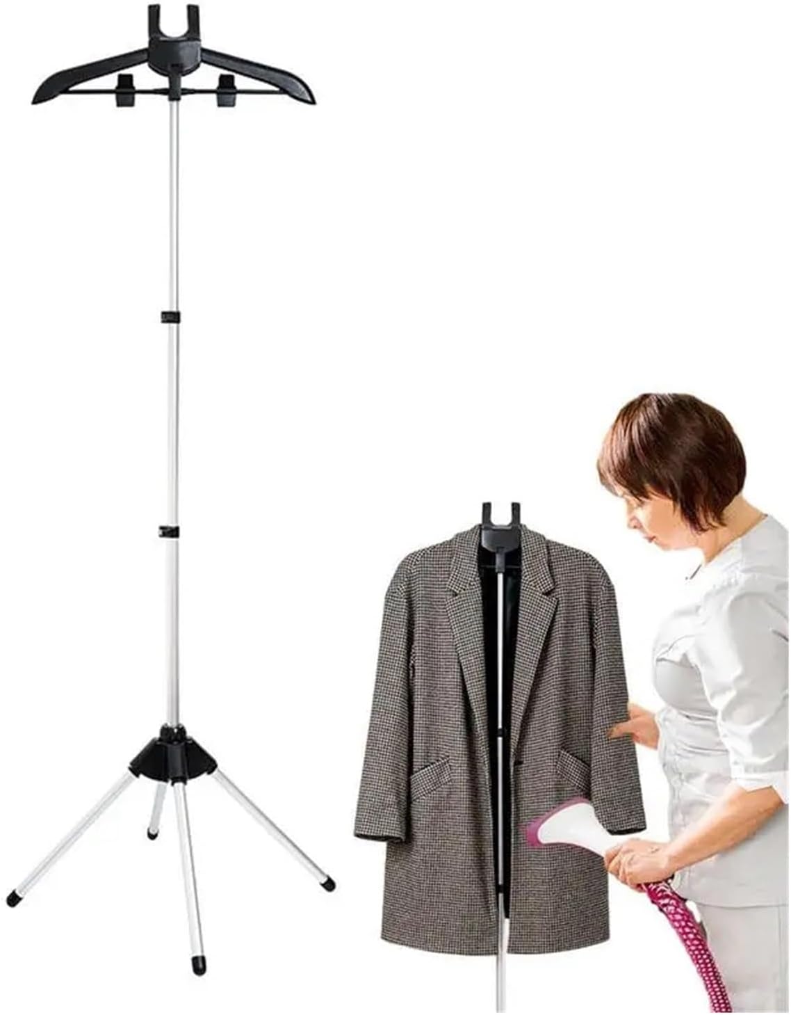 Clothes Steamer Stand Adjustable Foldable Garment Rack Hanger