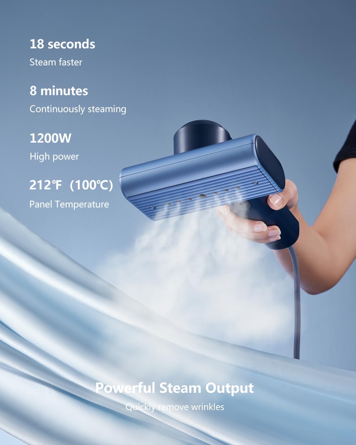 2in1 Travel Garment Steamer 1200W Fast Heat 18s Lightweight