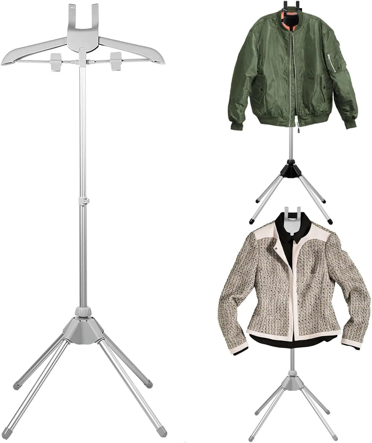 Portable Clothes Steamer Stand Adjustable Foldable Garment Rack
